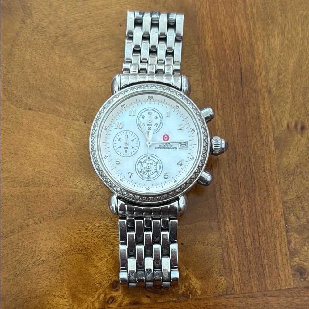 Authentic Michele CSX Mother of Pearl Diamond Watch
